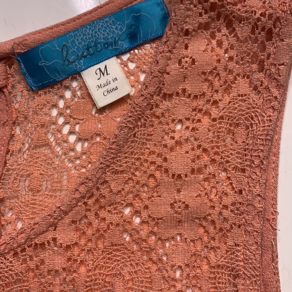 Buttons Coral Sleeveless lace crepe swing tank top women’s medium - Picture 3 of 6